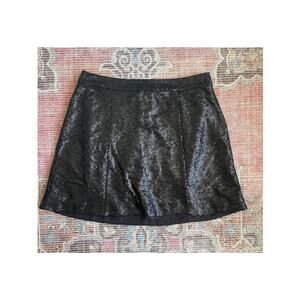 Decree Black Sequin Mini Skirt, Size Medium